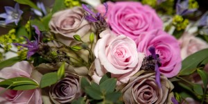 Vibrant rose wedding bouquet